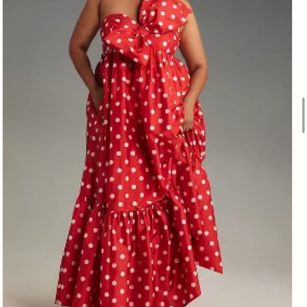 Anthropologie Red Polka Dot Dress